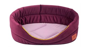 Купить zooexpress лежанка овальная для собак и кошек "Ампир", мебельная ткань (лиловый/баклажан)