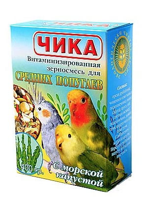 Купить ЧИКА Сухой корм для средних попугаев с морской капустой