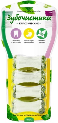Купить Зубочистики лакомство для собак косточки жевательные, малые, 4 шт