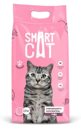 Купить smart cat Тофу комкующийся наполнитель для кошек с ароматом лаванды