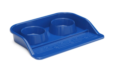 Купить alta миска двойная пластиковая на сплошной подставке для собак и кошек, синяя