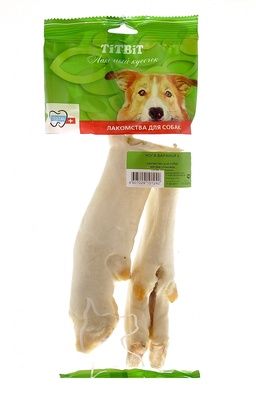 Купить titbit лакомство для собак нога баранья (18см), 2шт. - мягкая упаковка 