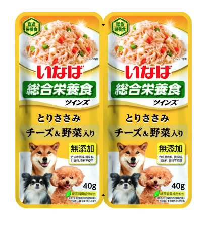 Купить inaba twins пауч для собак Куриное филе с овощами и сыром в желе