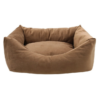 Купить zooexpress «city» лежанка пухлик со съемным чехлом для кошек и собак мебельная ткань, коричневая