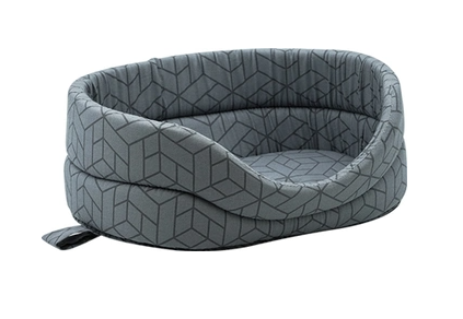 Купить zooexpress лежанка овальная «Геометрия» для кошек и собак бязь, серая