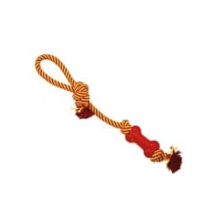 Купить №1 игрушка для собак веревка плетеная с косточкой и ручкой