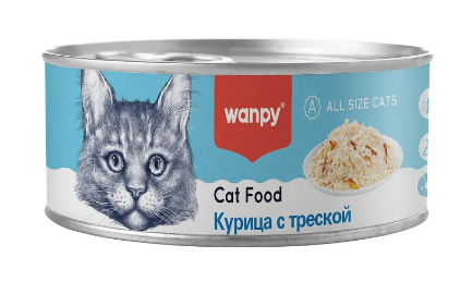 Купить wanpy cat Консервы для кошек "Курица с треской"