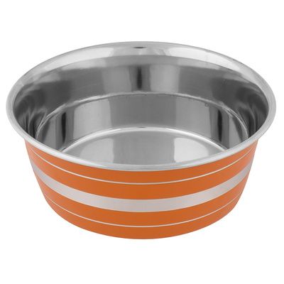 Купить tappi Попшоу миска металлическая для собак и кошек, оранжевая
