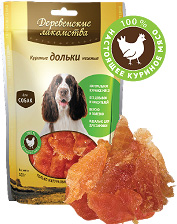 Купить Деревенские лакомства лакомство для собак куриные дольки нежные (100% мясо)