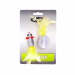 Papillon игрушка для кошек "мышка и мячик с перьями" серебряные