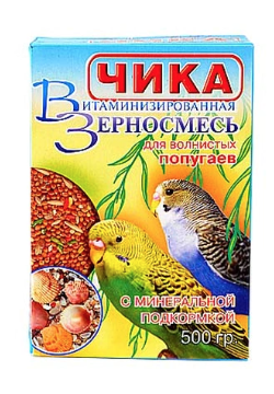 ЧИКА Корм для волнистых попугаев с минеральной подкормкой