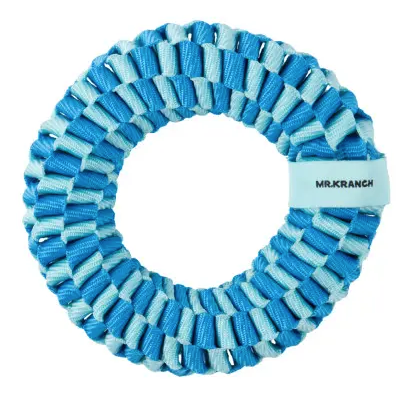 Купить mr.kranch игрушка для собак Плетеное кольцо, диаметр голубая