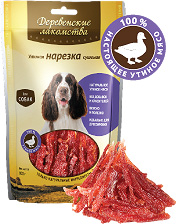 Купить Деревенские лакомства лакомство для собак утиная нарезка сушеная (100% мясо)