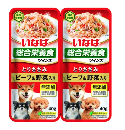 Купить inaba twins пауч для собак Куриное филе с овощами и говядиной в желе