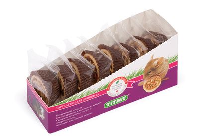 Купить titbit лакомство тарталетки с клюквой, тыквой для шиншилл шоубокс