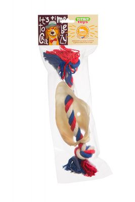 Купить titbit игрушка с лакомством для собак: канат + ухо говяжье