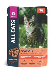Купить all cats пауч с тефтельками из говядины в соусе для кошек