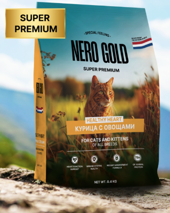 Купить nero gold super premium healthy heart all life stages chicken Сухой корм для кошек и котят всех возрастов с мясом курицы и овощами