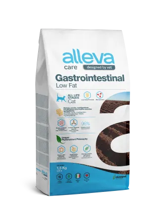 Купить alleva care cat gastrointestinal low fat сухой диетический корм со сниженным уровнем жира для взрослых кошек, при заболеваниях ЖКТ