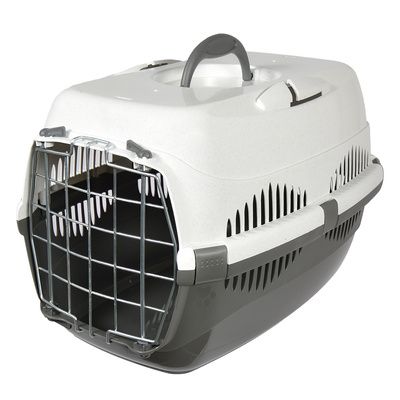 Купить СКИДКА yami-yami переноска для собак и кошек "Спутник-1" темно-серый/белый, до 9 кг