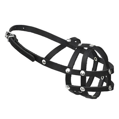 Купить tappi Дэми амуниция намордник из натуральной кожи для собак, черный