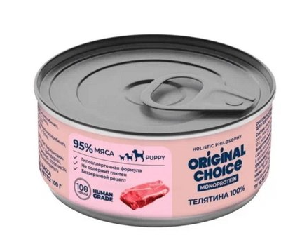 Купить original choice monoprotein puppy консервы для щенков телятина 100%
