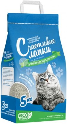 Купить Чистые лапки комкующийся наполнитель для кошек "счастливые лапки" (eco)