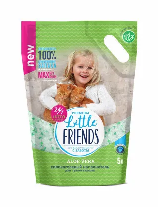Купить little friends aloe vera наполнитель силикагелевый для кошек