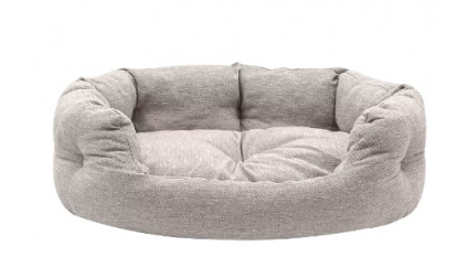 Купить zooexpress лежанка пухлик со стяжкой «nord» для кошек и собак мебельная ткань, бежевый