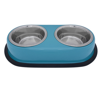 Купить tappi Лахар миска двойная металлическая нескользящая для собак и кошек, зеленая