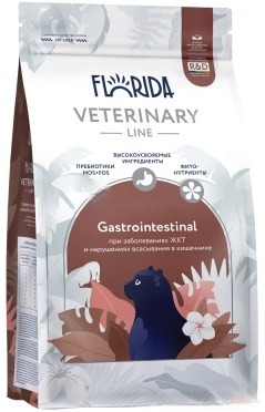 Купить florida vet gastrointestinal сухой корм для кошек при заболеваниях ЖКТ и нарушениях всасывания в кишечнике