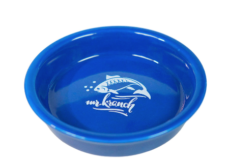 Купить mr.kranch Форель миска керамическая для собак и кошек, синяя