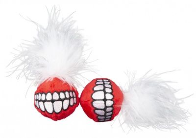 Купить rogz игрушка для кошек: плюшевые мячики grinz с кошачьей мятой, красные