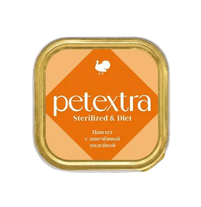 Купить petextra влажный корм для взрослых стерилизованных кошек, паштет с запеченной индейкой (ламистер)