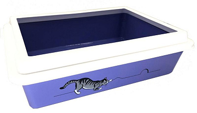 СКИДКА ZOOexpress туалет для кошек "lux" с рамкой, с рисунком 