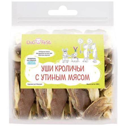 Купить dog fest лакомство для собак Уши кроличьи с утиным мясом
