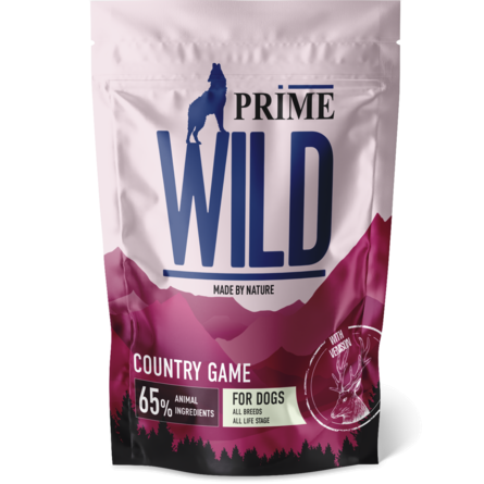 Купить prime wild grain free country game сухой беззерновой корм для щенков и собак всех пород  с уткой и олениной