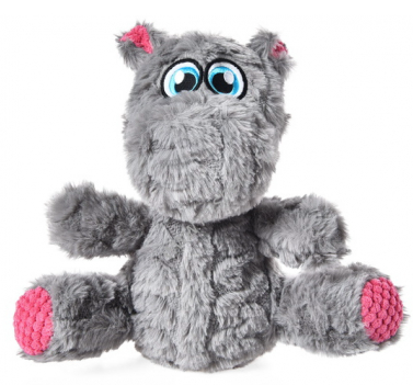 HOMEPET Premium игрушка для собак бегемот антистресс с эффектом памяти, пищалкой и шуршалкой плюш