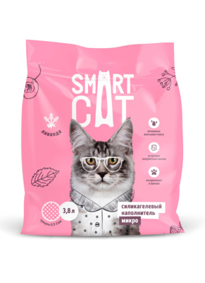 Купить smart cat наполнитель для кошек микро-силикагелевый лаванда