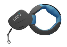 СКИДКА Divo рулетка-ремень для собак с автоматической системой торможения и эргономичной расстегивающейся ручкой (синяя)