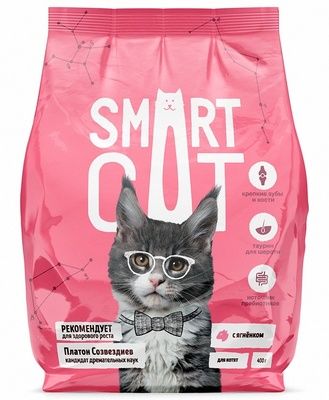 Купить smart cat сухой корм для котят с ягненком