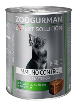 Купить ЗООГУРМАН expert solution immuno control консервы для собак с ослабленным иммунитетом с телятиной