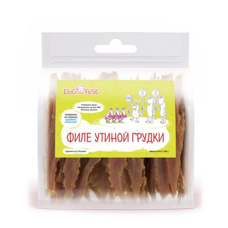 Купить dog fest лакомство для собак Филе утиной грудки