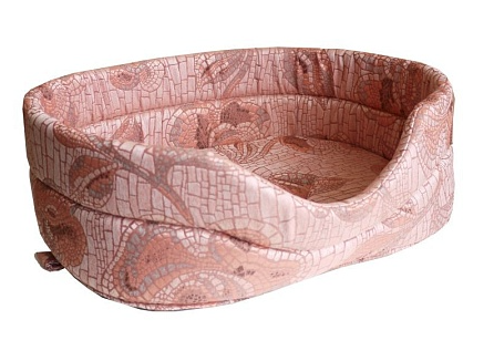 Купить zooexpress лежанка для кошек и собак мебельная ткань, бежевая