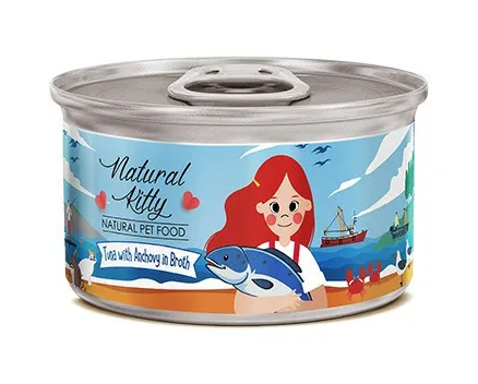Купить pettric natural kitty консервы для взрослых кошек тунец с анчоусами в бульоне