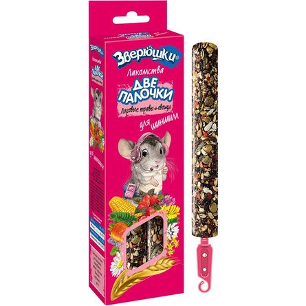 Купить ЗООМИР Зверюшки лакомство "Две палочки" для шиншилл луговые травы и овощи