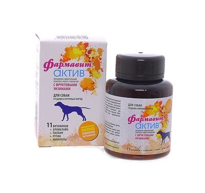 Купить Фармакс фармавит актив мультивитаминный комплекс для собак средних и крупных пород