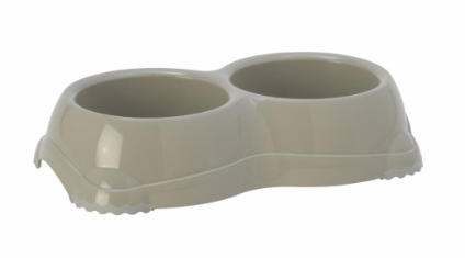 Купить moderna smarty миска двойная пластиковая нескользящая для собак и кошек, теплая серая