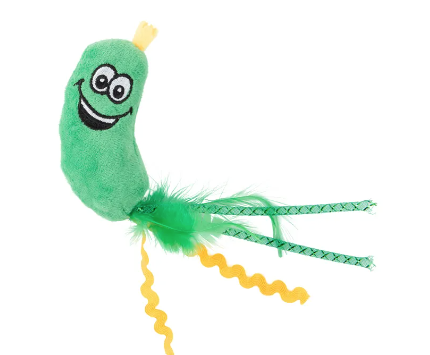 Купить mr.kranch Игрушка для кошек Огурчик плюшевая с кошачьей мятой и перышками