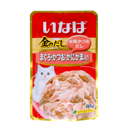 Купить inaba Киннодаси влажный корм для кошек микс тунцов и сурими в желе (пауч)